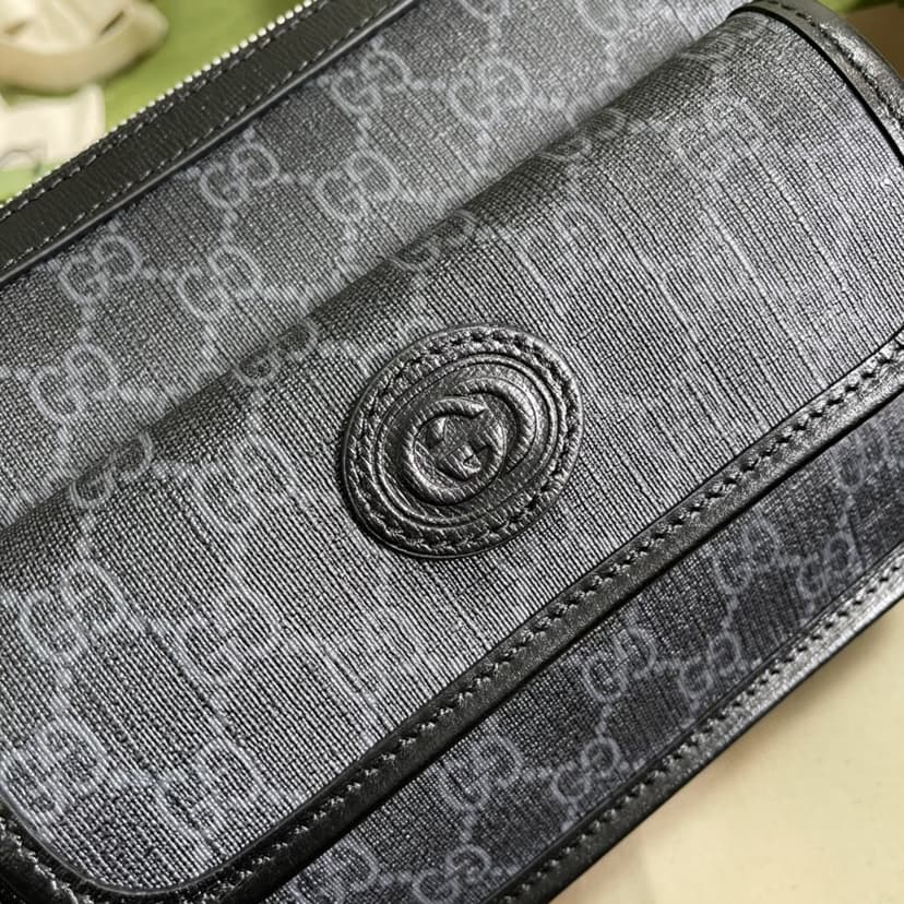 Gucci Messenger Bag With Interlocking G Black Supreme Canvas 674164 92THN 1000