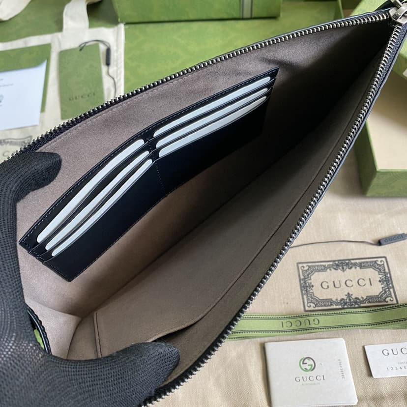 Gucci GG Embossed Pouch Black GG Embossed