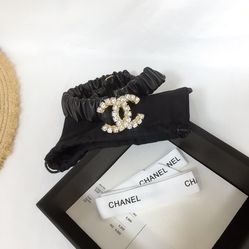 Chanel Belt With Double C Buckle Black With Gold-Toned Metal and Strass Hardware Women Belt