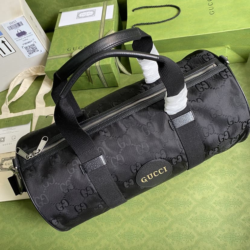 Gucci Off The Grid Duffle Bag Black GG Nylon 658632 H9HVN 1000