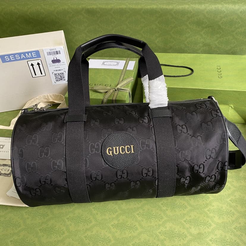 Gucci Off The Grid Duffle Bag Black GG Nylon 658632 H9HVN 1000