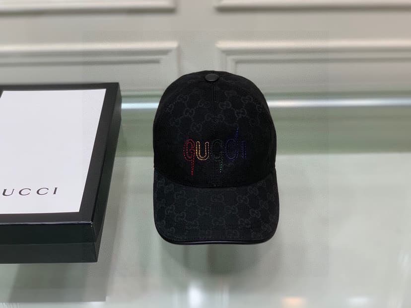 Gucci Canvas Baseball Hat Black GG Hat