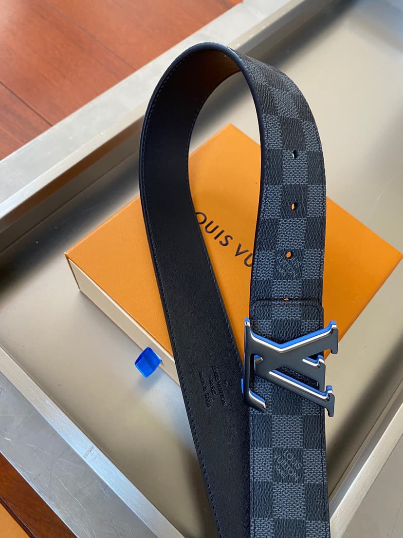 Louis Vuitton Initiales Reversible LV Belt Damier Graphite with Black Toned Hardware LV Women Belt