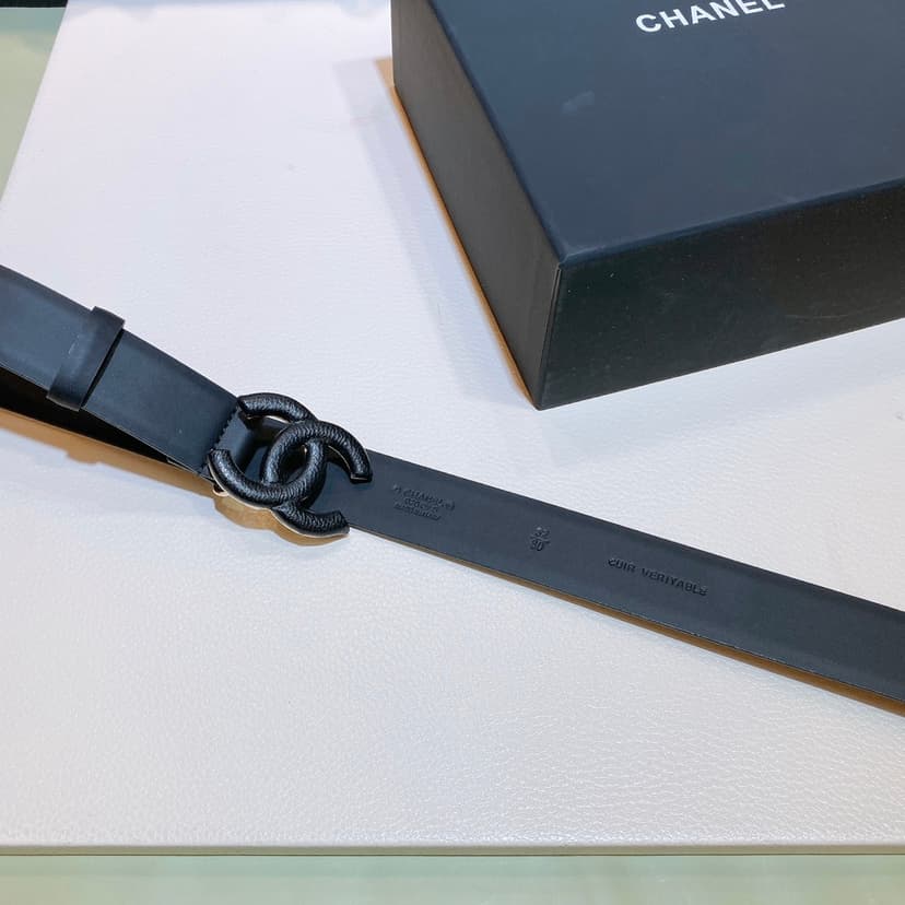 Chanel Belt With Double C Buckle Black Black-Toned Metal Women Belt