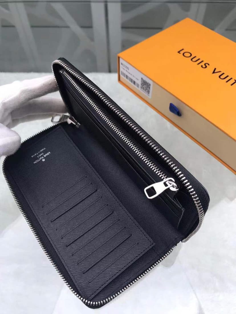 Louis Vuitton Zippy Wallet Vertical Canvas Black For Men, Men's Wallet 7.9in/20cm LV M62295