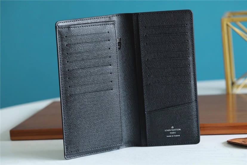 Louis Vuitton Brazza Wallet Monogram Pastel Noir Canvas For Men, Men's Wallet 7.5in/19cm LV