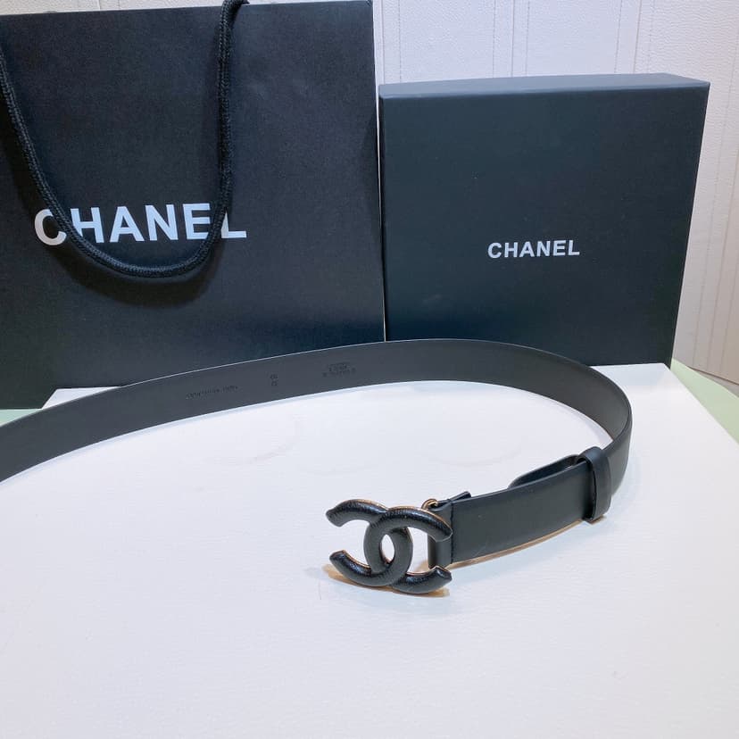 Chanel Belt With Double C Buckle Black Black-Toned Metal Women Belt