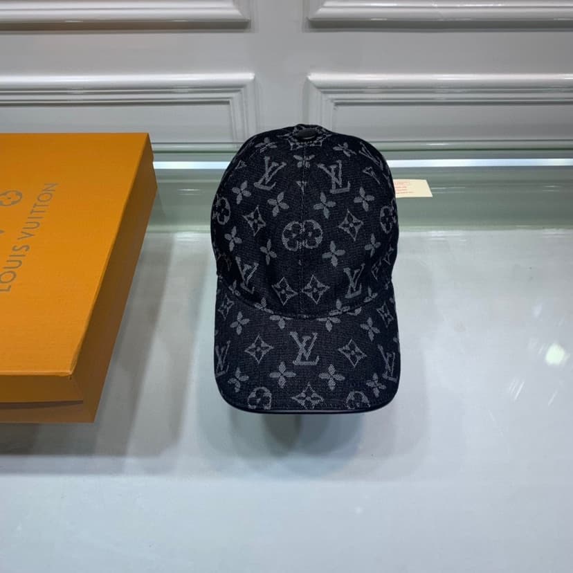 Louis Vuitton Monogram Jacquard Denim Cap Black LV Cap
