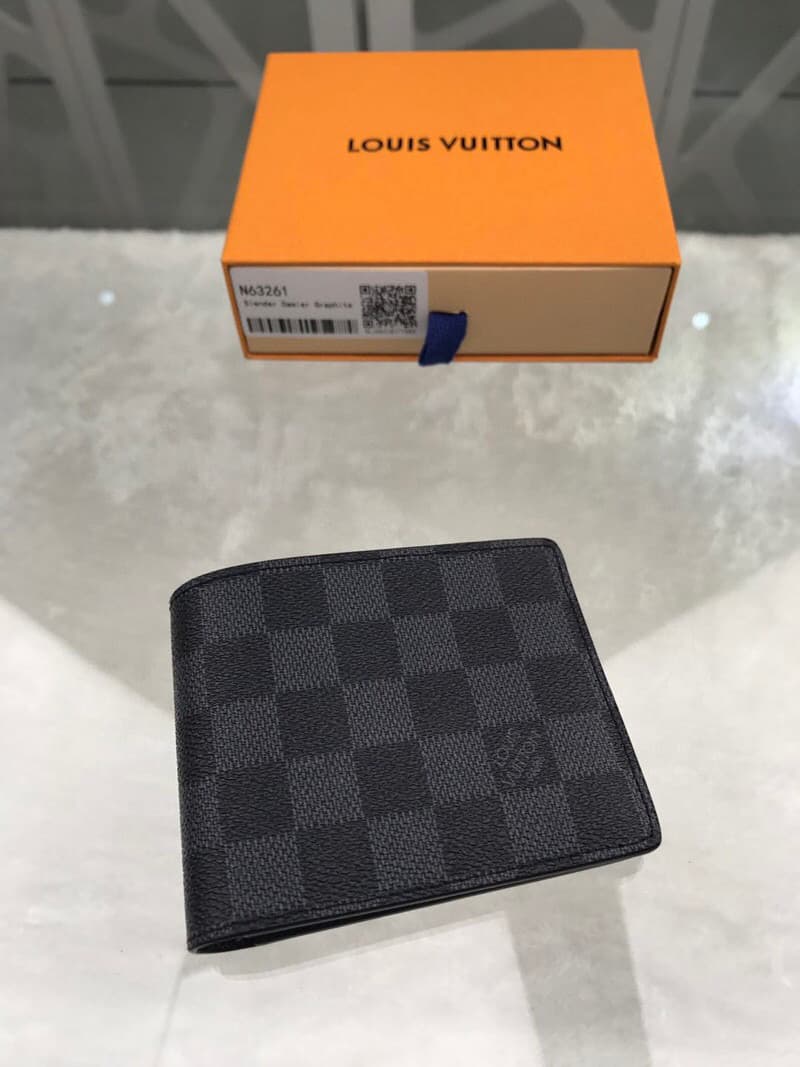 Louis Vuitton Slender Wallet Damier Graphite Canvas For Men, Men's Wallet 4.3in/11cm LV N63261