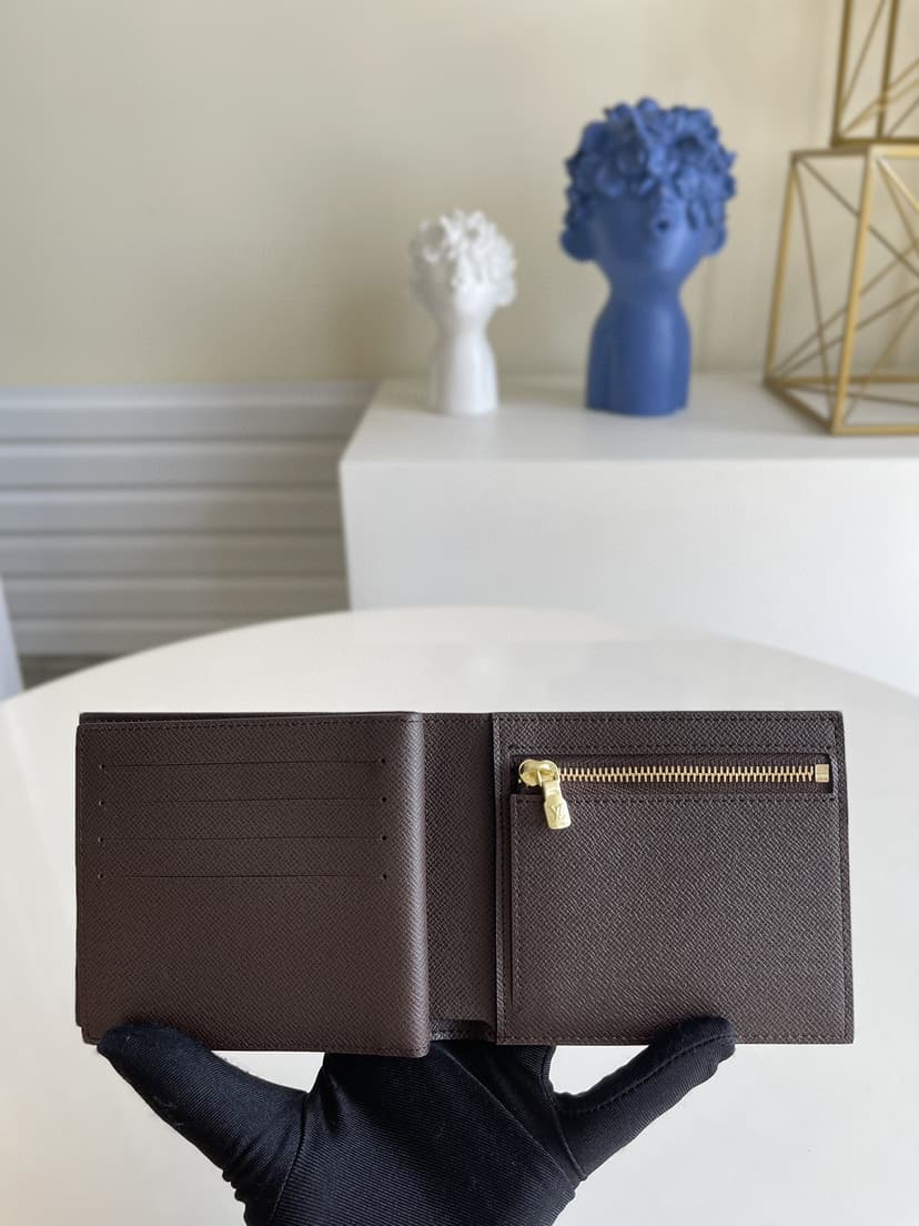 Louis Vuitton Amerigo Wallet Damier Ebene For Men, Men's Wallet 4.7in/11.5cm LV