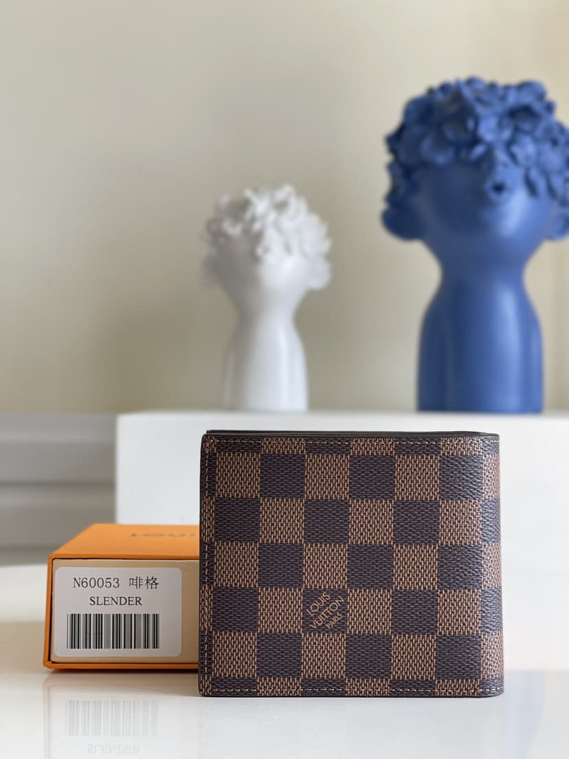 Louis Vuitton Amerigo Wallet Damier Ebene For Men, Men's Wallet 4.7in/11.5cm LV