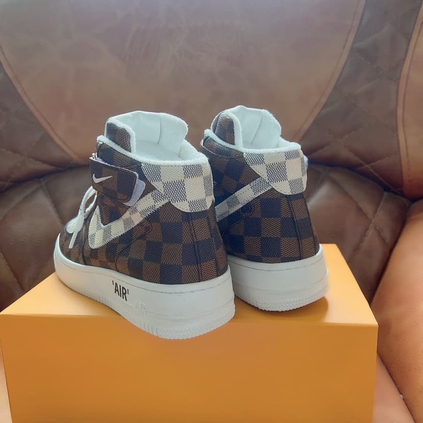 Louis Vuitton And Nike “Air Force 1” By Virgil Abloh Caro White/Brown For Men, Men’s Shoes