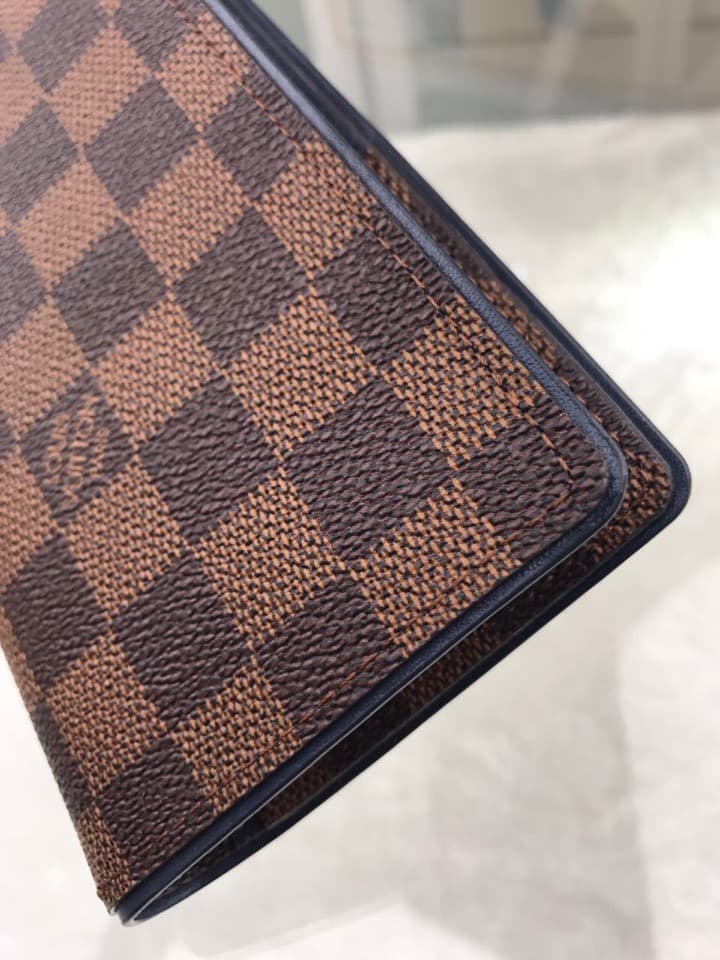 Louis Vuitton Brazza Wallet Damier Ebene Canvas For Men, Men's Wallet 7.5in/19cm LV