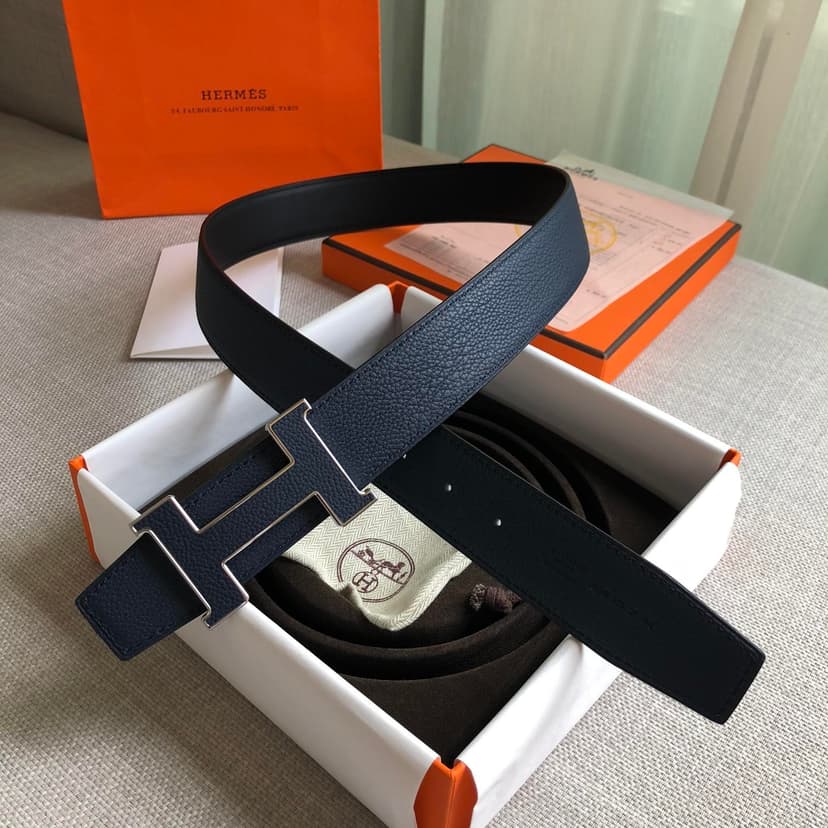 Hermes H Guillochee Belt Buckle &amp; Reversible Strap Black For Women, Women Belt