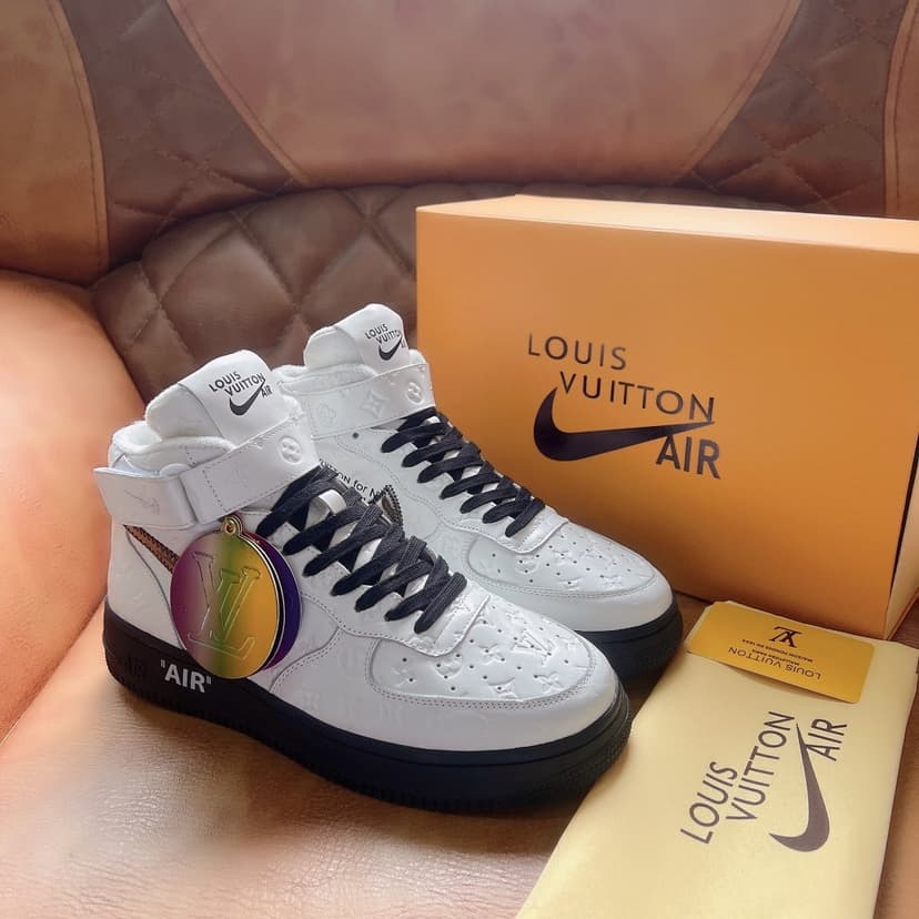 Louis Vuitton And Nike “Air Force 1” By Virgil Abloh White/Black For Men, Men’s Shoes
