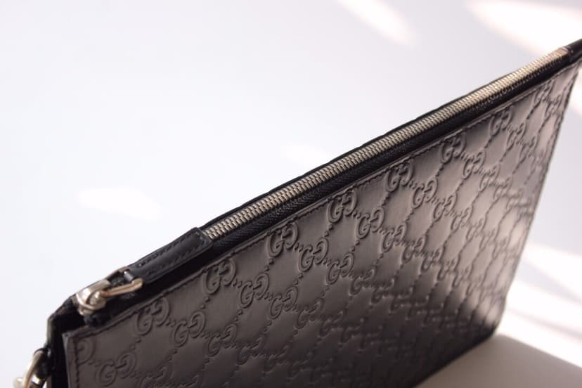 Gucci Microguccissima Pouch Black For Men, Men's Pouch 12in/31cm GG