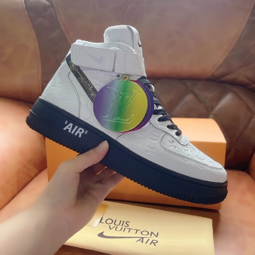 Louis Vuitton And Nike “Air Force 1” By Virgil Abloh White/Black For Men, Men’s Shoes