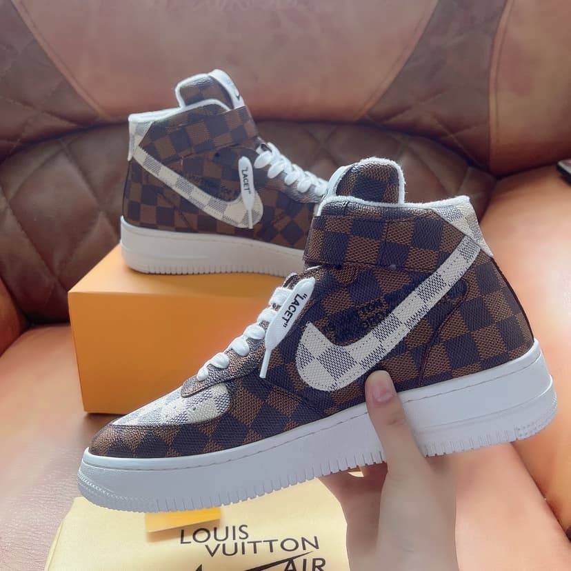 Louis Vuitton And Nike “Air Force 1” By Virgil Abloh Caro White/Brown For Men, Men’s Shoes
