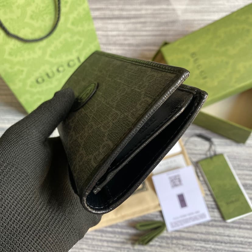 Gucci Marmont Long ID Wallet With Interlocking G Black For Men 7in/18cm GG