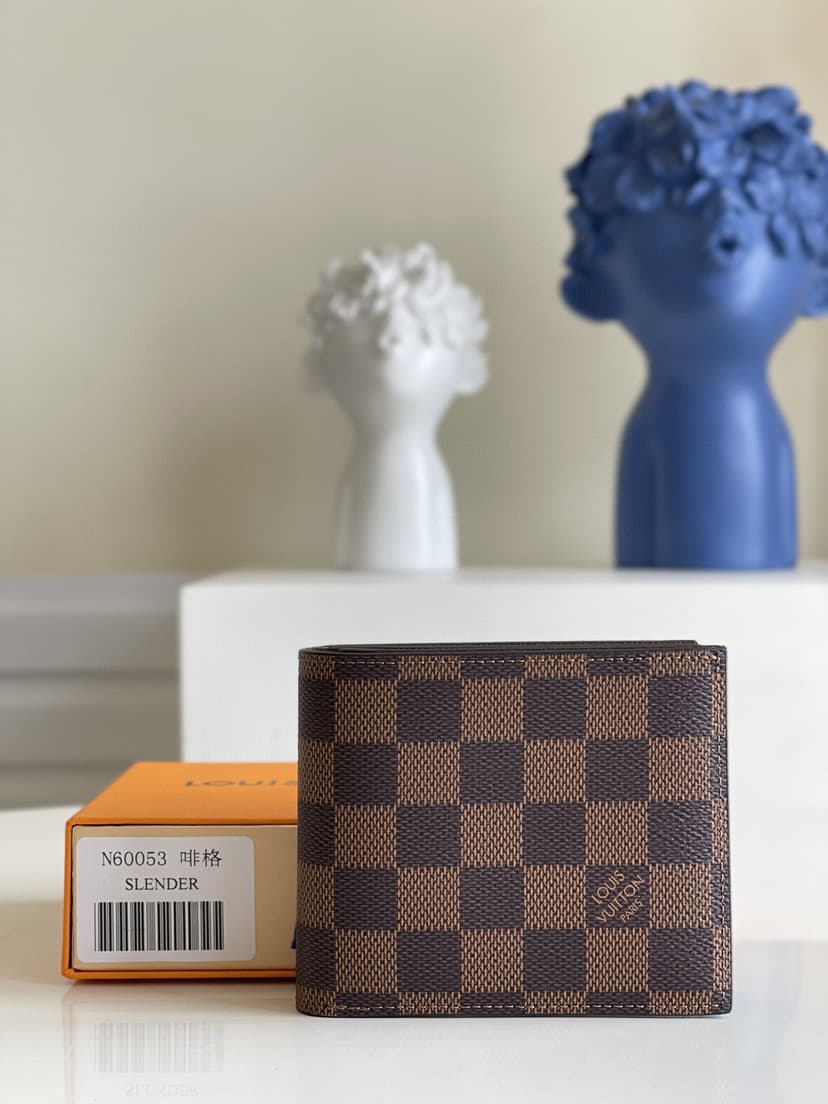 Louis Vuitton Amerigo Wallet Damier Ebene For Men, Men's Wallet 4.7in/11.5cm LV