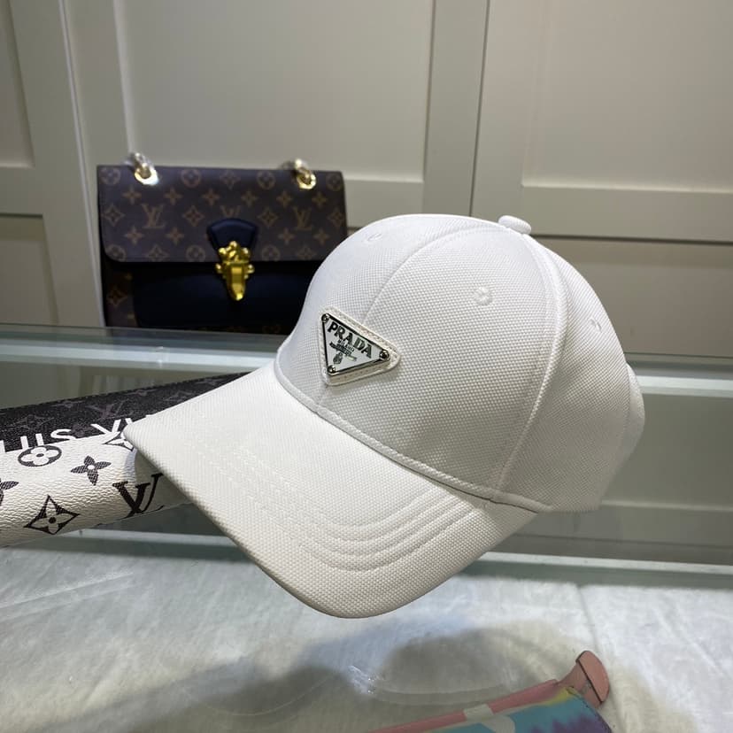 Prada Drill Baseball Cap White Prada Cap