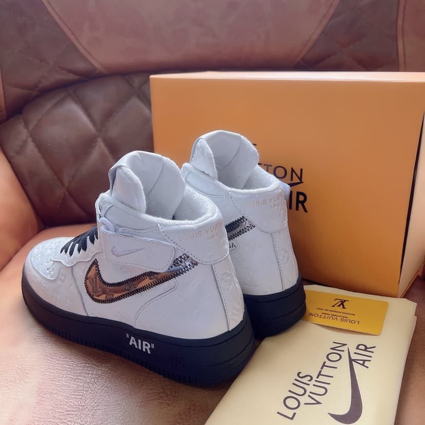 Louis Vuitton And Nike “Air Force 1” By Virgil Abloh White/Black For Men, Men’s Shoes