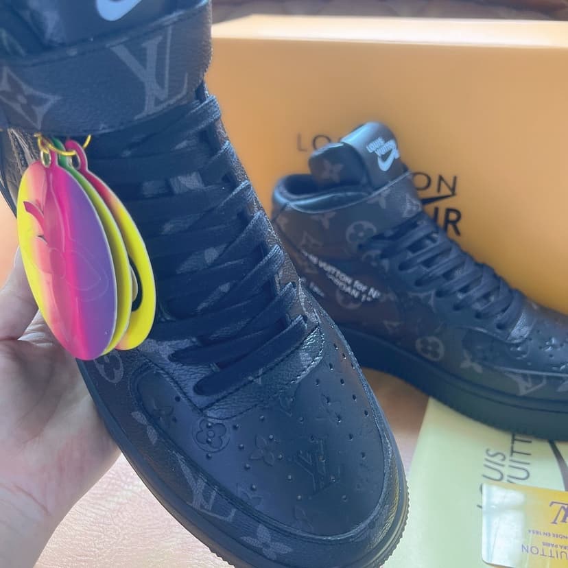 Louis Vuitton And Nike “Air Force 1” By Virgil Abloh Full Black For Men, Men’s Shoes