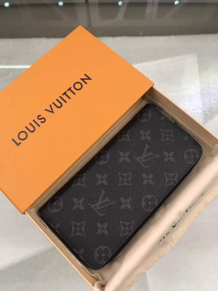 Louis Vuitton Zippy Wallet Vertical Canvas Black For Men, Men's Wallet 7.9in/20cm LV M62295