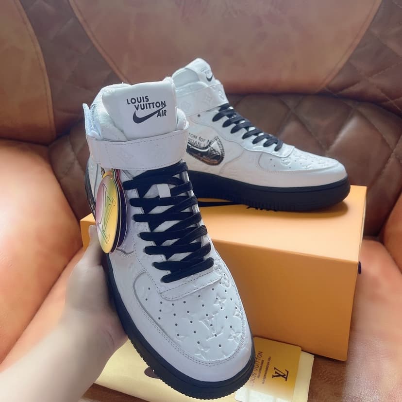 Louis Vuitton And Nike “Air Force 1” By Virgil Abloh White/Black For Men, Men’s Shoes