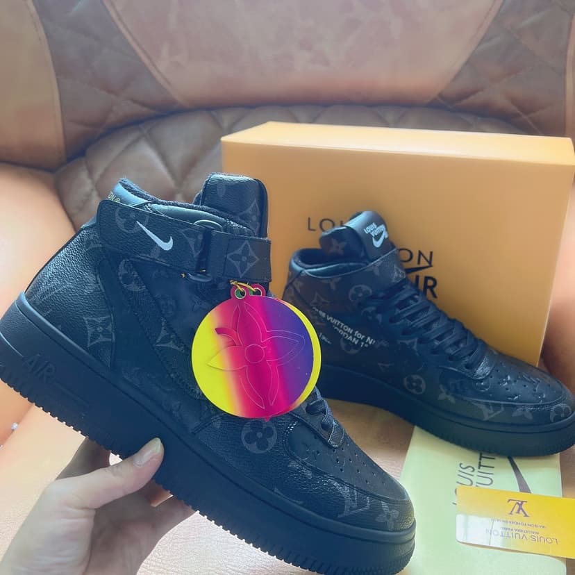 Louis Vuitton And Nike “Air Force 1” By Virgil Abloh Full Black For Men, Men’s Shoes