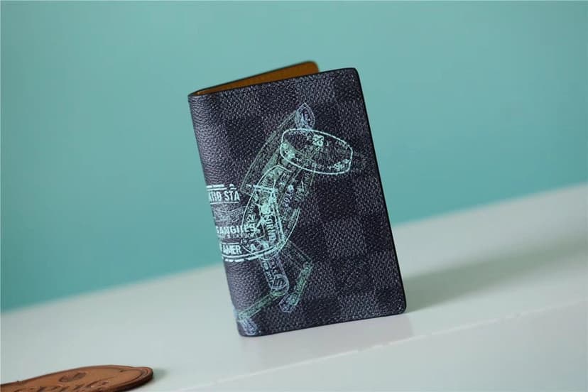 Louis Vuitton Pocket Organiser Damier Graphite Canvas For Men, Men's Wallet 4.3in/11cm LV N64602