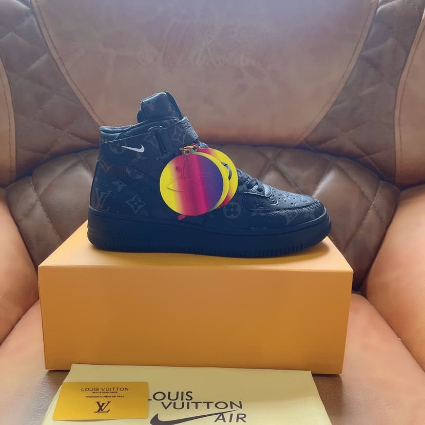 Louis Vuitton And Nike “Air Force 1” By Virgil Abloh Full Black For Men, Men’s Shoes