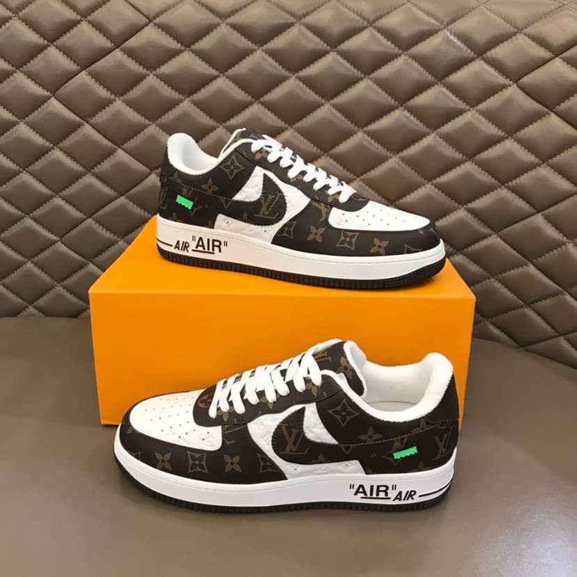 Louis Vuitton And Nike “Air Force 1” By Virgil Abloh Brown-White For Men, Men’s Shoes