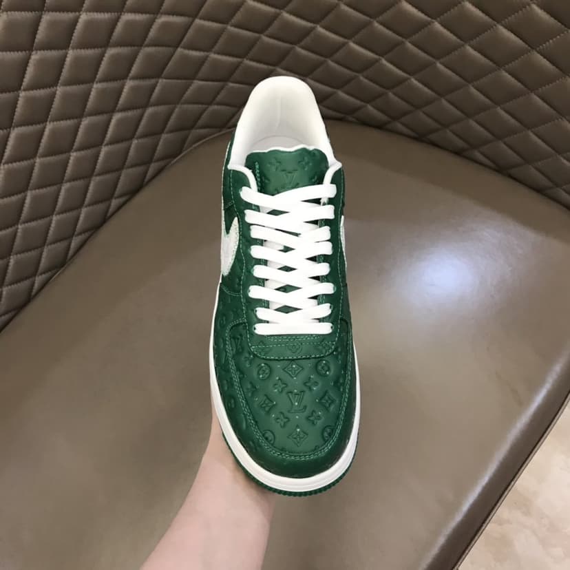 Louis Vuitton x Nike "Air Force 1" By Virgil Abloh in Green and White Sneaker For Men, Men's Shoes