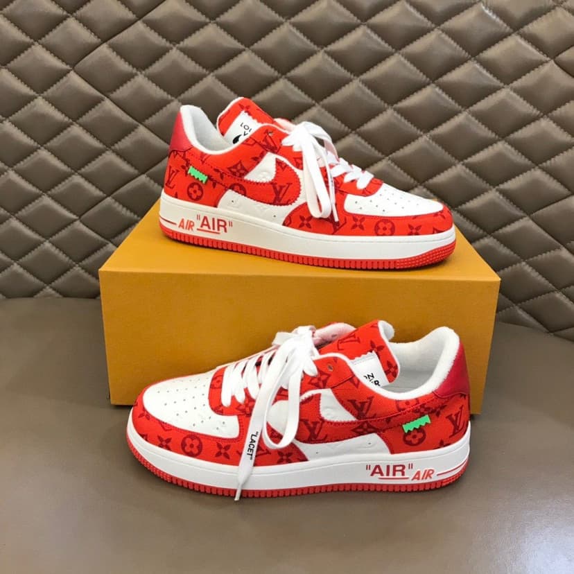 Louis Vuitton And Nike “Air Force 1” By Virgil Abloh White/Comet Red For Men, Men's Shoes 1A9VA9