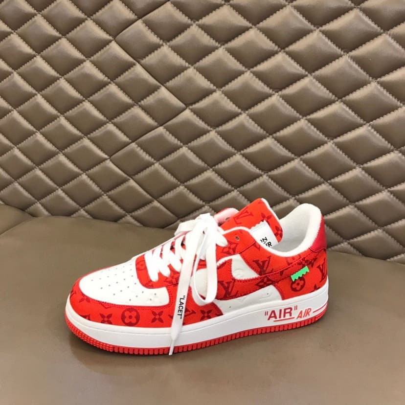Louis Vuitton And Nike “Air Force 1” By Virgil Abloh White/Comet Red For Men, Men's Shoes 1A9VA9
