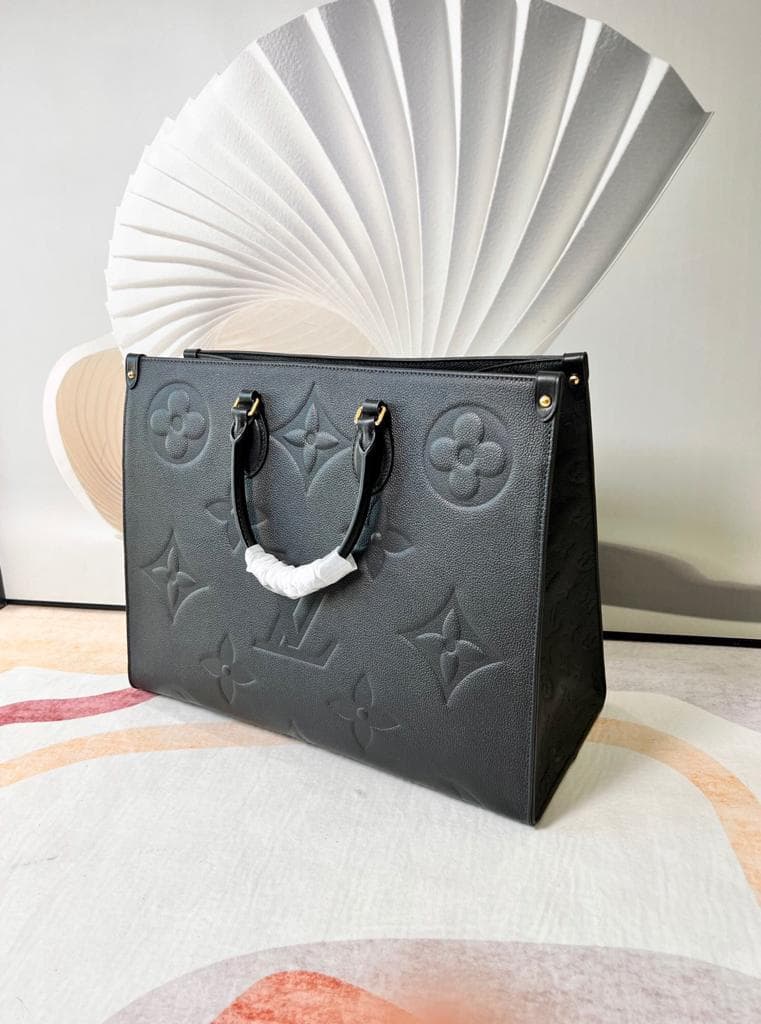 Louis Vuitton Onthego GM Monogram Empreinte Tote Bag Black M44925