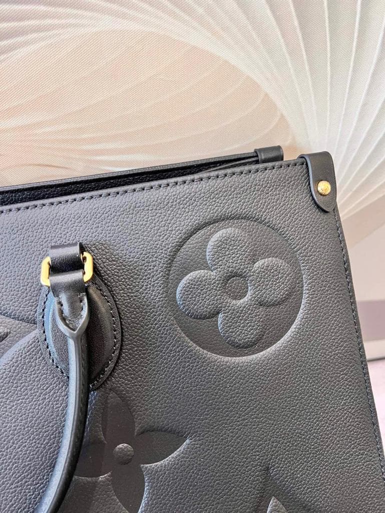 Louis Vuitton Onthego GM Monogram Empreinte Tote Bag Black M44925