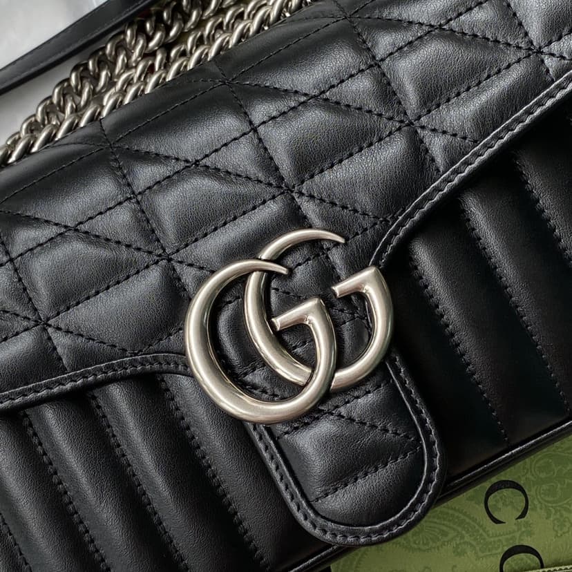 Gucci GG Marmont Small Shoulder Bag Black 443497 UM8AN 1000