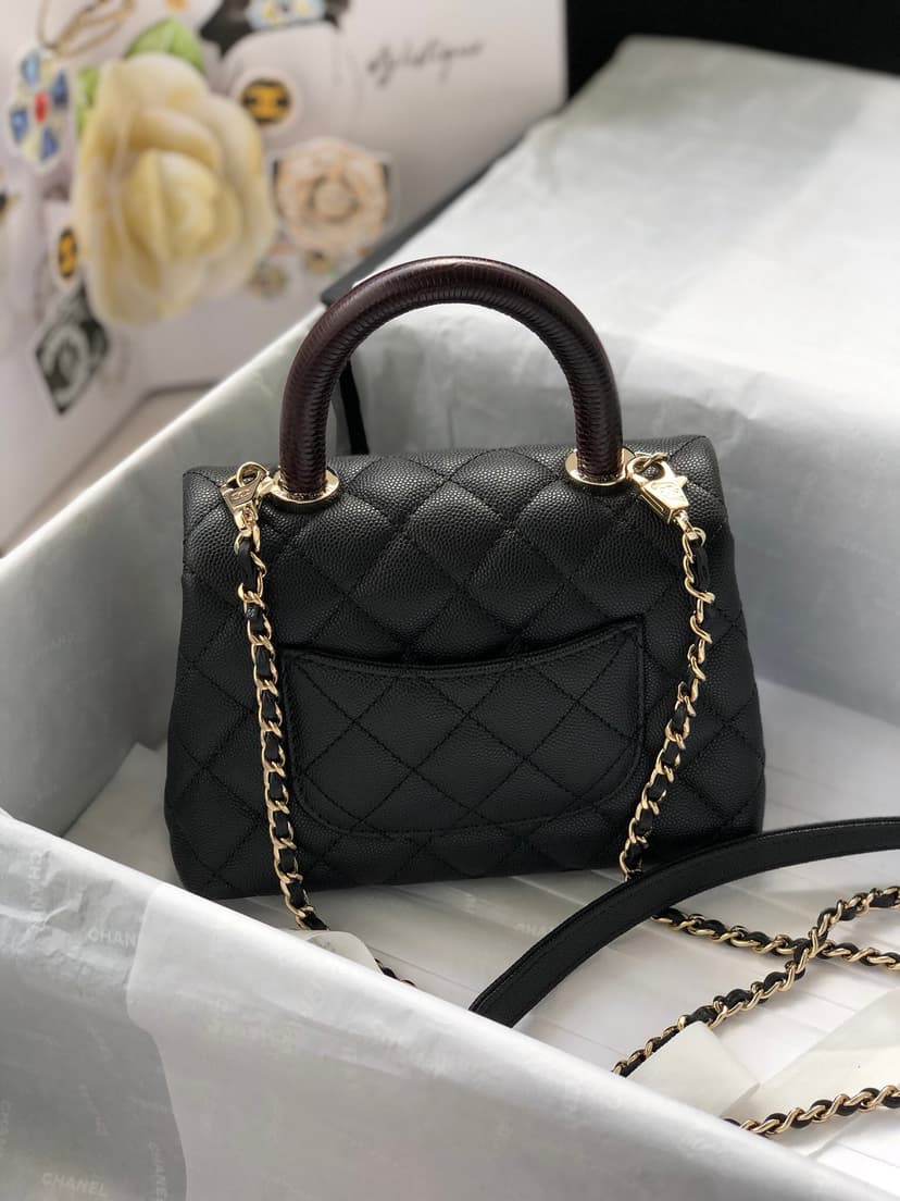 Chanel Classic Mini Flapbag Top Handle Black
