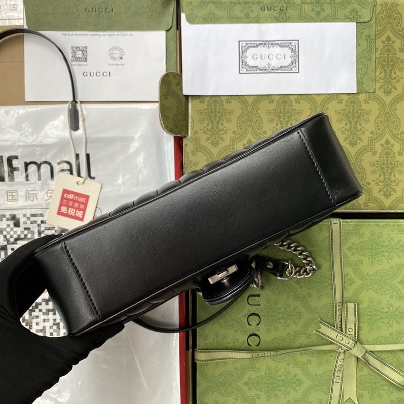 Gucci GG Marmont Small Shoulder Bag Black 443497 UM8AN 1000