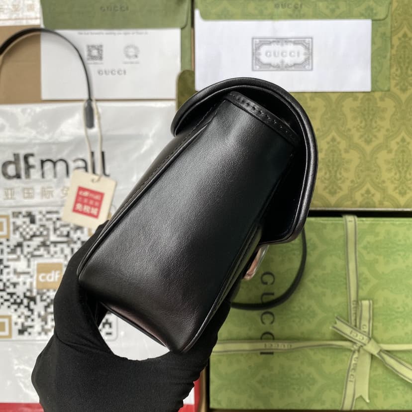 Gucci GG Marmont Small Shoulder Bag Black 443497 UM8AN 1000