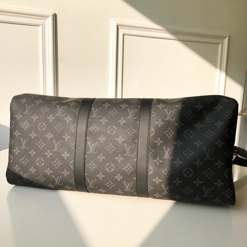 Louis Vuitton Keepall Bandouliere 55 Monogram Eclipse Canvas Black M40605