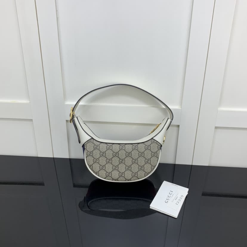 Gucci Ophidia GG Mini Bag Beige And Ebony GG Supreme Canvas 658551 96IWG 9794