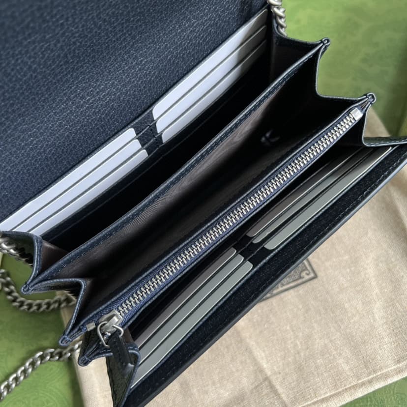 Gucci Dionysus GG Chain Wallet Beige And Blue 401231 K9GSN 4075