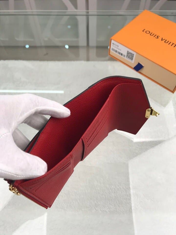 Louis Vuitton Pallas Compact Wallet Combines Monogram Canvas Red For Women, Women's Wallet 13cm LV M67478