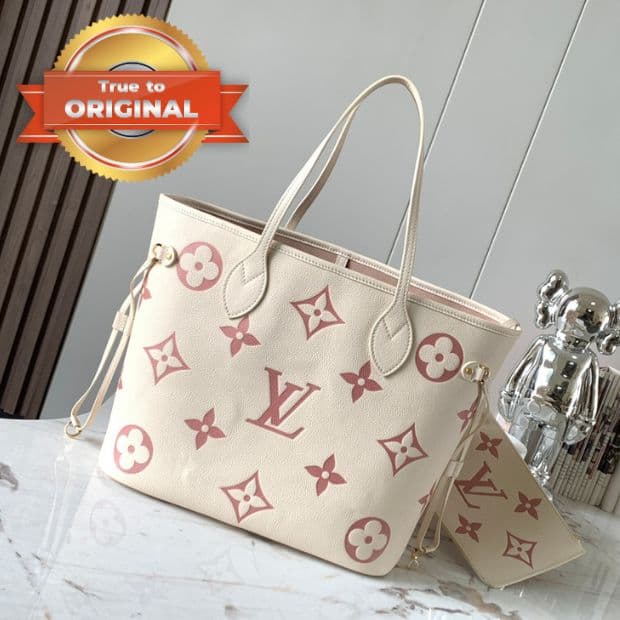[True-to-ORIGINAL] Louis Vuitton Neverfull MM Creme For Women 12.2in/31cm M21579