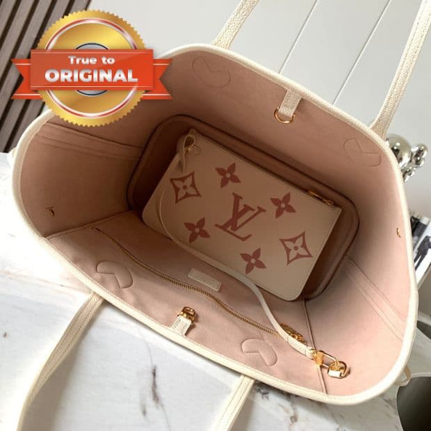 [True-to-ORIGINAL] Louis Vuitton Neverfull MM Creme For Women 12.2in/31cm M21579