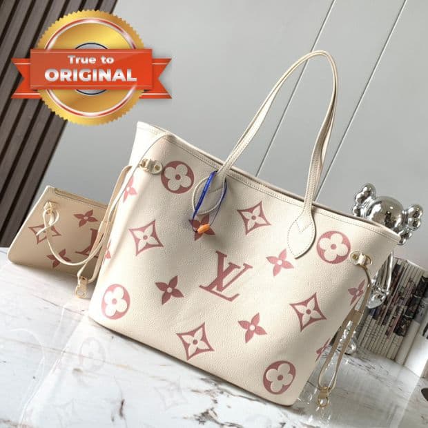[True-to-ORIGINAL] Louis Vuitton Neverfull MM Creme For Women 12.2in/31cm M21579