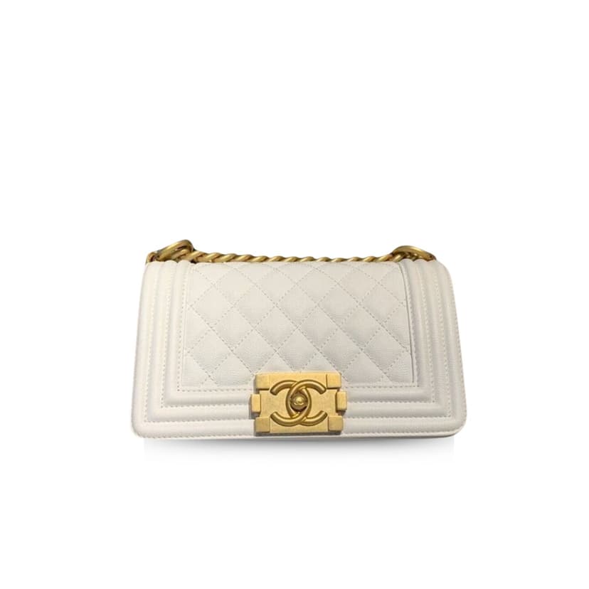 Chanel Small Boy Handbag White A67085
